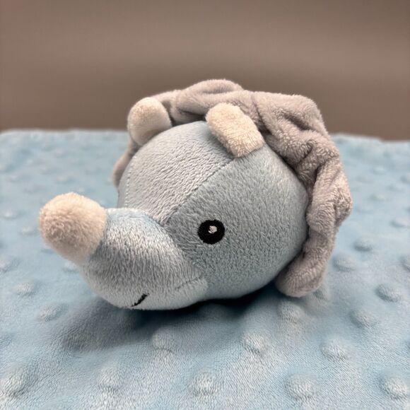 Dream Kids Blue Dinosaur Lovey Security Blanket Textured Soft Plush Triceratops - Picture 3 of 8